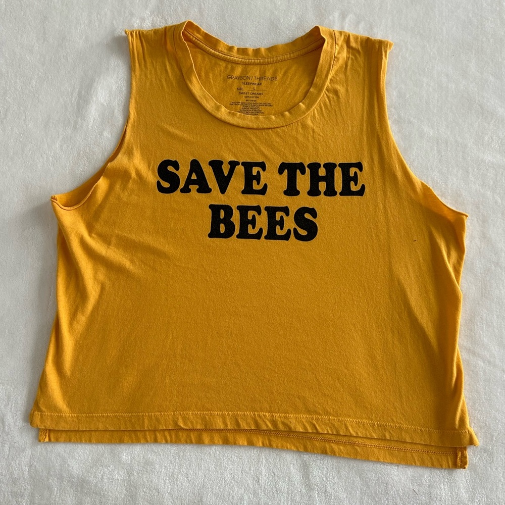 Grayson Threads Mustard 'Save the Bees' Muscle Tee